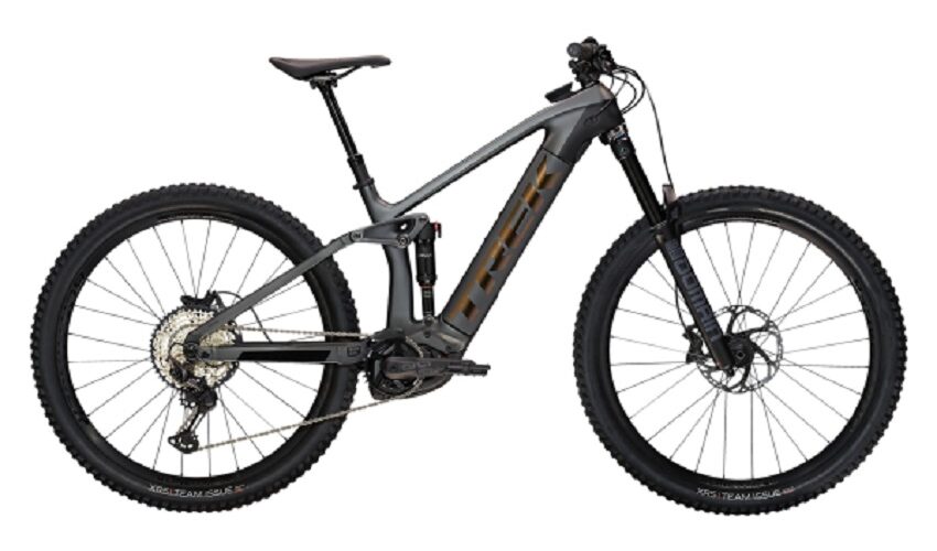 VTT Électrique Tout-Suspendu Trek Rail 9.7 Shimano SLX XT 12V 625 Wh 29'' Gris Lithium / Noir 2023